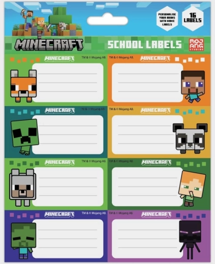 Etichette con nome Minecraft per quaderni chibi