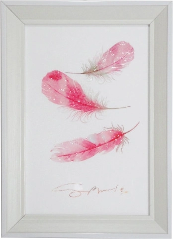 Quadro con piume colorate 20 × 30 cm