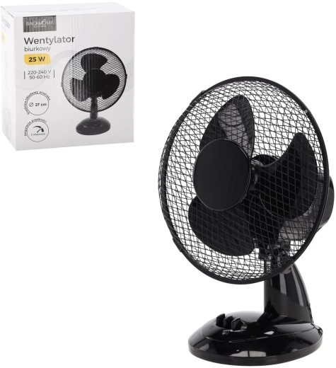 Ventilatore da tavolo nero 25 W