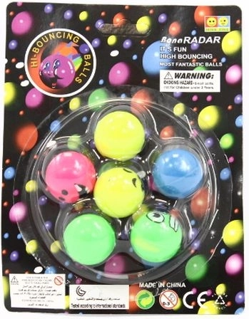 Palline in gomma – confezione da 6 pz