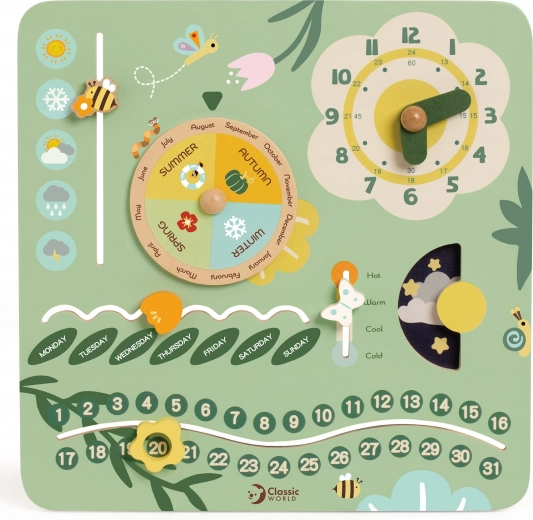 Calendario educativo in legno in inglese