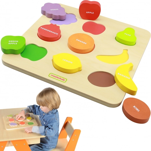 Giocattolo in Legno per Forme e Frutta Colorata Montessori Masterkidz