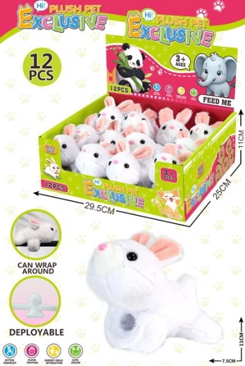 Braccialetto di peluche con coniglietto 11 × 7,5 cm