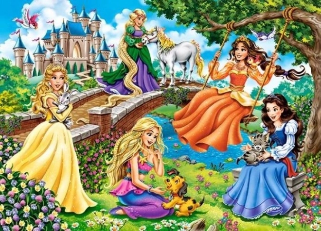 Puzzle 180 pezzi principesse in giardino