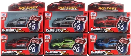 Auto sportiva in metallo con retrocarica 1:36