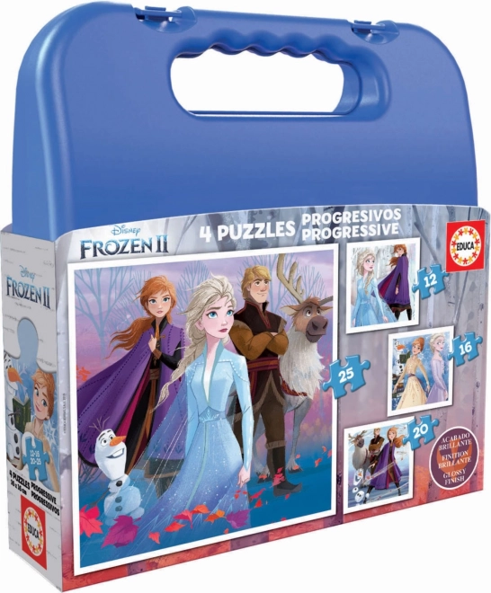 Educa puzzle in valigetta Frozen 2, 4 in 1 (12, 16, 20, 25 pezzi)