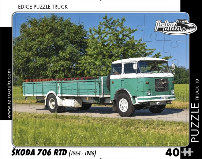 Puzzle Retro auto Škoda 706 RTD – camion, 40 pezzi