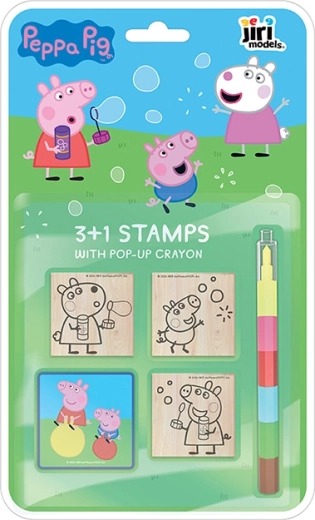 Timbri 3+1 con pastello a cera Peppa Pig