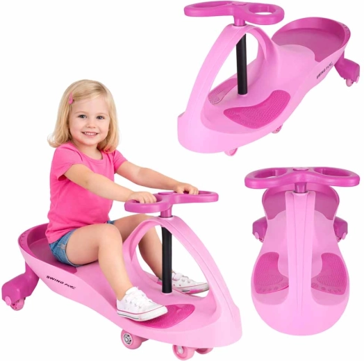 Girello a gravità Swing Fix S3 con ruote LED rosa