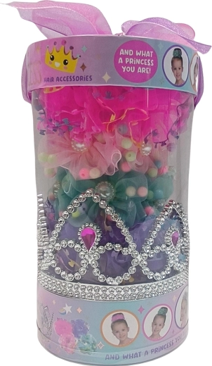 Set di elastici colorati per capelli con corona per bambini