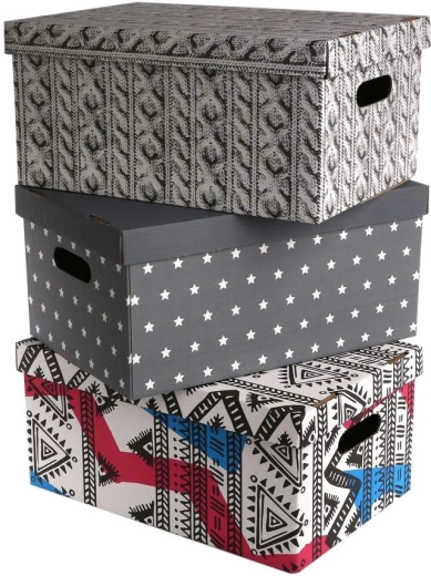 Scatola portaoggetti decorativa con coperchio 45 × 30 × 21 cm