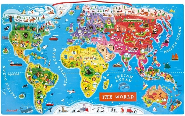 Mappa magnetica del mondo per bambini