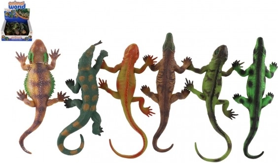 Set di lucertole di gomma con ventosa in scatola