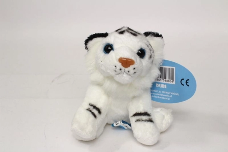 Tigre bianca di peluche seduta 14 cm