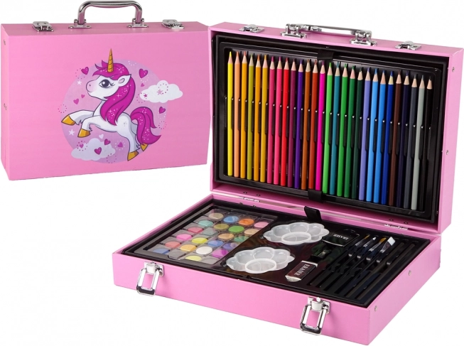 Grande set artistico in valigetta 145 pezzi – unicorno rosa