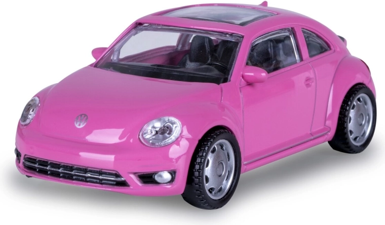 Modello metallico Volkswagen Beetle rosa in scala 1:43