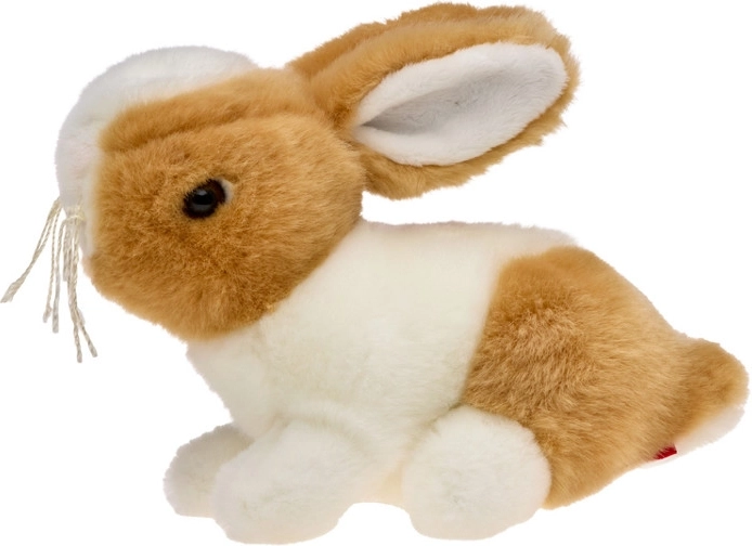 Coniglietto di peluche marrone e bianco 16 cm