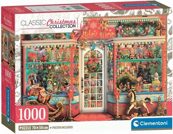 Puzzle compatto Clementoni 1000 pezzi Holiday Shop