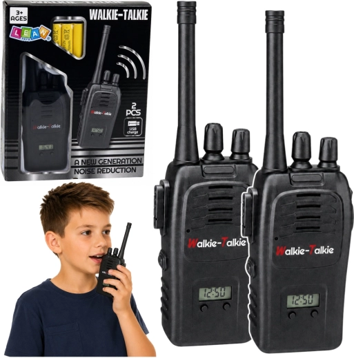 Walkie talkie per bambini con ricarica USB, riduzione del rumore e portata di 200 m (2 pz)