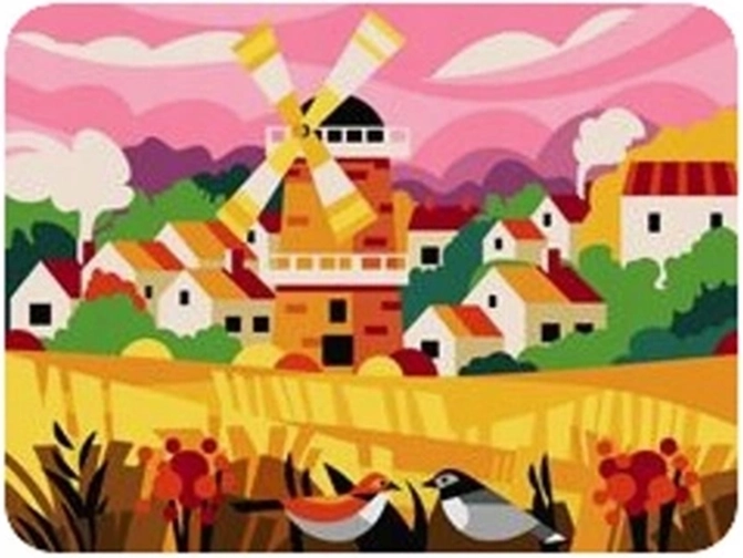 Norimpex Dipingere con i numeri Villaggio con mulino a vento 40 × 50 cm