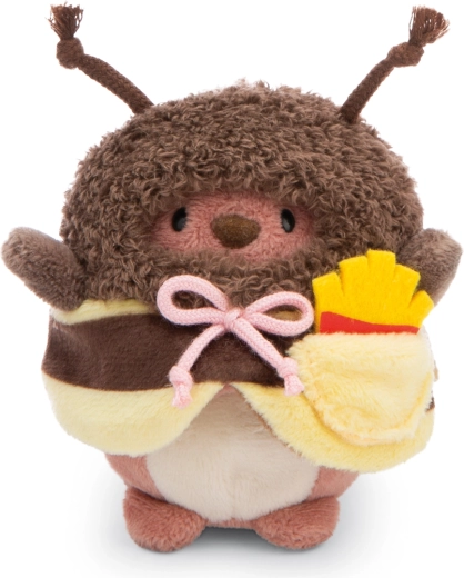 Nici peluche MyMochi orsetto Nomo in costume da ape con patatine fritte, 8 cm, confezione regalo
