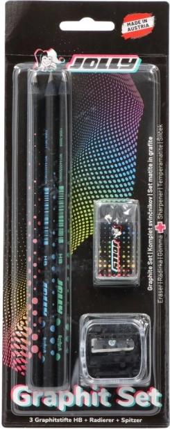 Set di matite, gomma e temperamatite 3 in 1 Jolly Next Gen