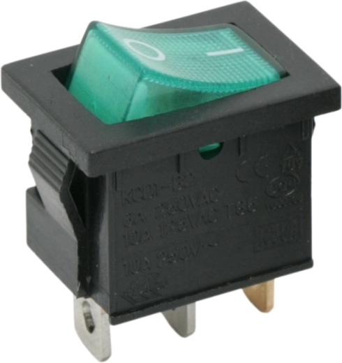 Interruttore a bilanciere OFF-ON con illuminazione verde