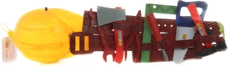 Set di attrezzi per bambini con casco e cintura