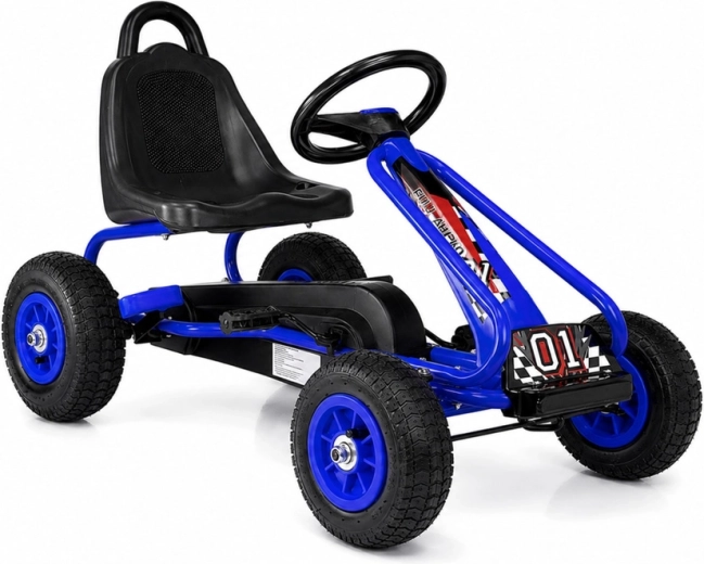 Go-kart a pedali blu per bambini