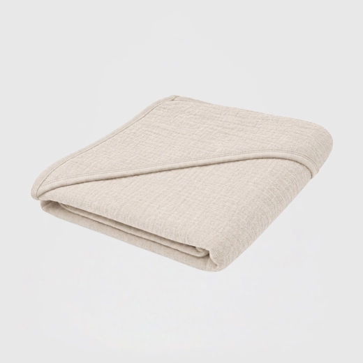 Asciugamano bimbo in mussola con cappuccio New Baby 90 × 90 cm linen