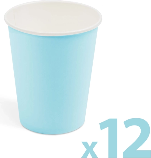 Bicchieri di carta blu da 250 ml, 12 pezzi