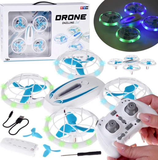 Mini drone LED con protezione eliche e acrobazie a radiocomando