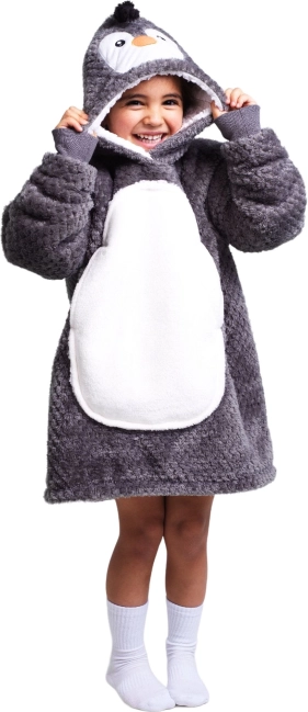 Coperta con cappuccio a forma di pinguino per bambini