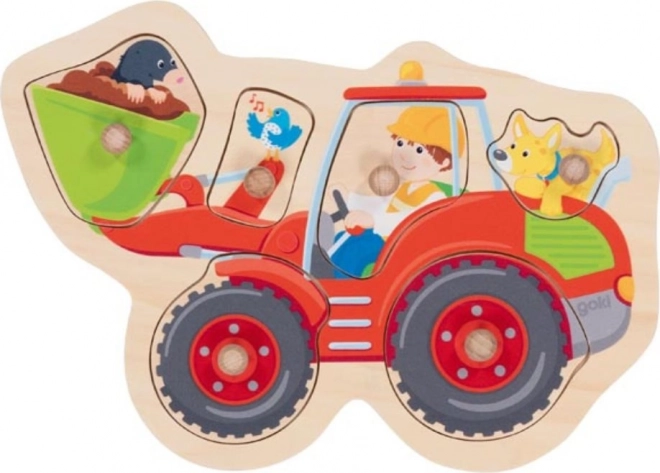 Puzzle in legno con pioli Caricatore Goki