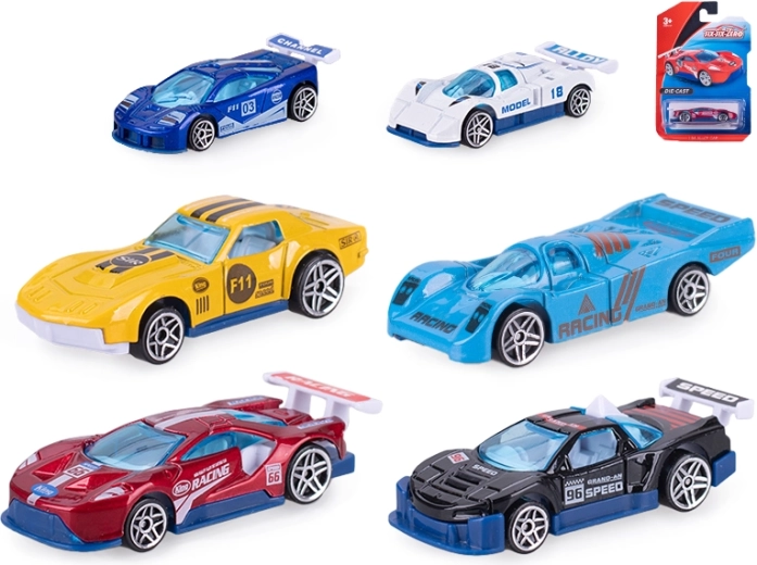 Macchinina da corsa in metallo 8 cm a ruote libere