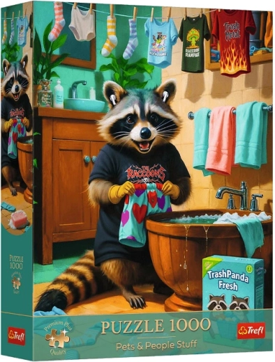 Puzzle 1000 Premium Plus – Giorno di bucato del procione