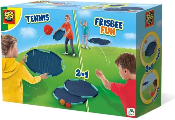 SES gioco da esterno tennis e frisbee 2 in 1