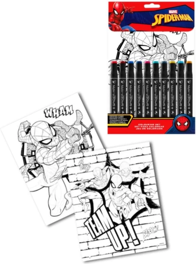 Set di pennarelli doppi e album da colorare SPIDER-MAN per bambini