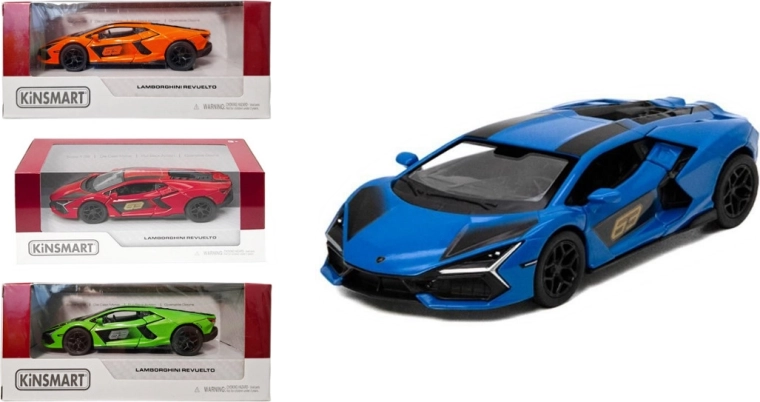 Modello in metallo Lamborghini Revuelto con trazione a retrocarica Pull Back