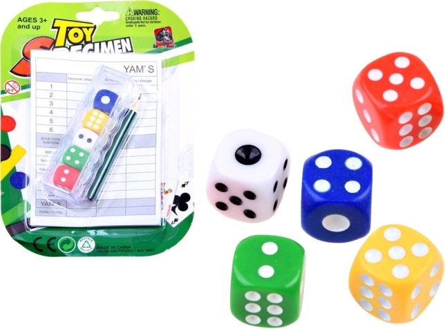 Dadi da gioco colorati (5 pz) con accessori per il punteggio