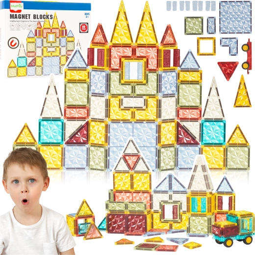 Set di costruzioni magnetiche 3D per bambini – 60 pezzi