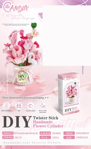 Set di fiori morbidi per creare un bouquet rosa