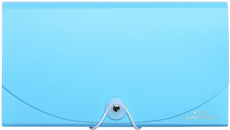 Cartella portadocumenti con elastico formato DL, 13 scomparti, azzurro pastello