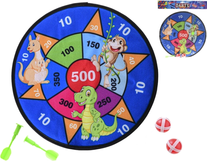 Bersaglio in velcro 35 cm con 2 palline e 2 freccette