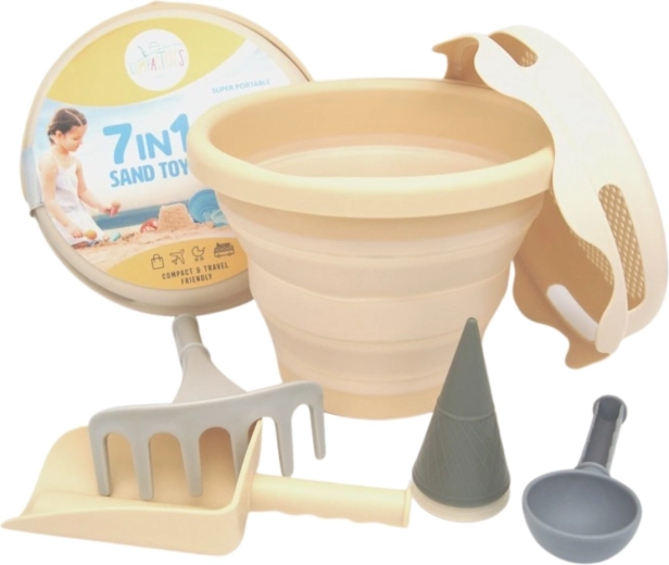 Compactoys set da sabbia pieghevole 7 in 1 beige