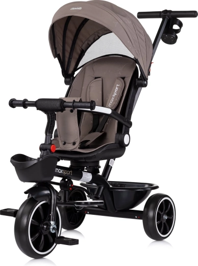Triciclo per bambini con cappottina 2 in 1 CHIPOLINO Max Sport Tiramisu