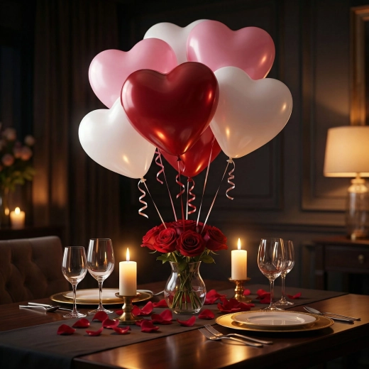 Set di palloncini a forma di cuore rossi, bianchi e rosa – 10 pezzi