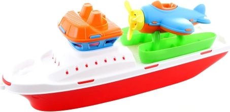 Barca di plastica con aereo 40 cm