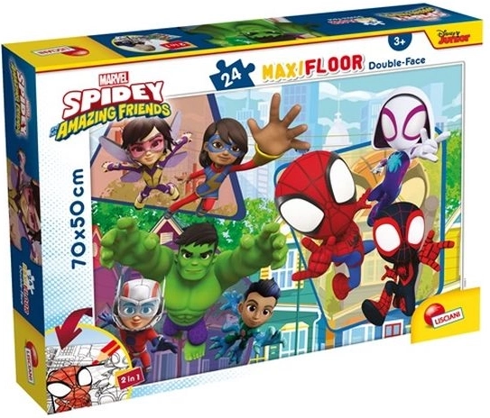 Lisciani Marvel Spidey e i suoi fantastici amici – maxi puzzle da pavimento 24 pezzi (70 × 50 cm)