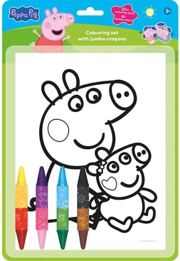 Set da colorare con pastelli a cera bicolore Peppa Pig